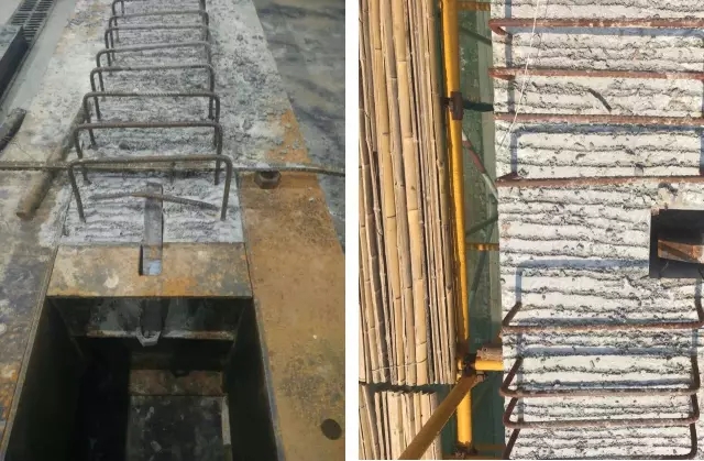 预造主梁和预造次梁的衔接选取牛担板节点。</